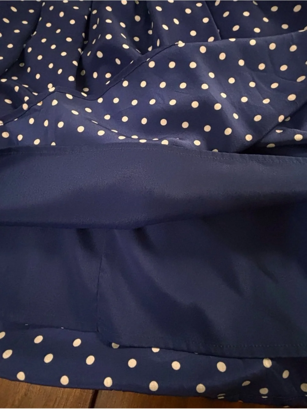 J. Crew Navy Blue Polka Dot 100% Silk Midi Dress SZ 4 Relaxed Fit Coquette - Picture 13 of 14